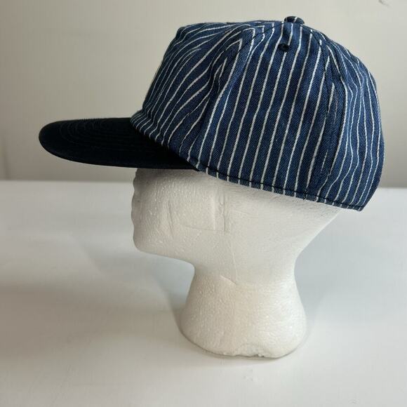 Levi Strauss & CO. Snap Back Hat Cap Railroad Engineer Conductor Striped - Picture 2 of 5